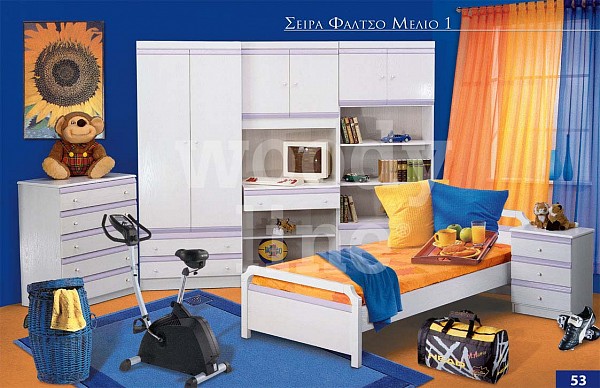 Kids bedroom BORDER WHITE ASH VENEER 1 - Kids rooms Hardwood - MDF veneer